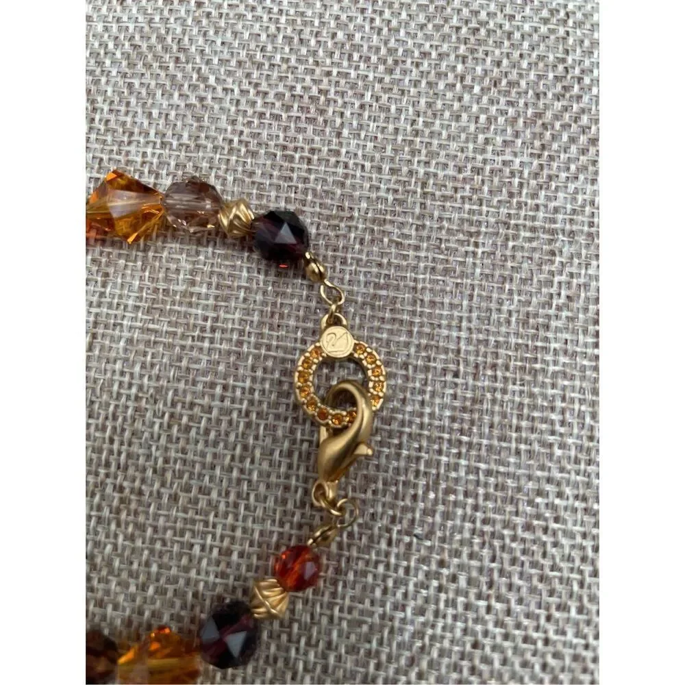 Swarovski And Czech Crystal Beaded Bracelet Goldtone